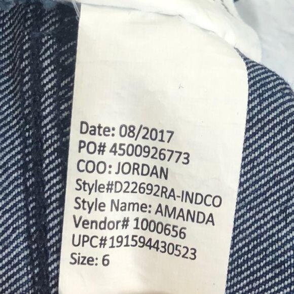 Gloria Vanderbilt Amanda Jeans Missy 6 High Waist Indigo Copper Jacquard Pattern - Picture 8 of 11